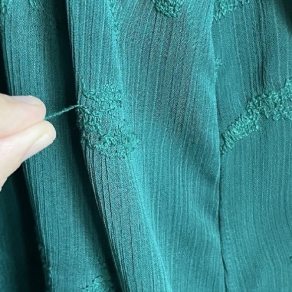 Anthropologie Tiny Women Sz XS Dress Green Boho Embroidered Luisa Swing Peasant - Picture 10 of 16